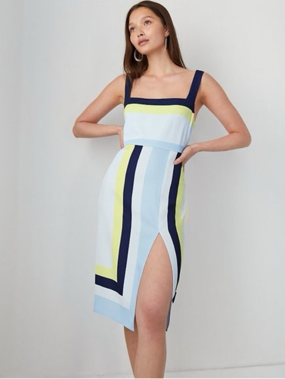 Babaton Midi Dress Color Block Size 4